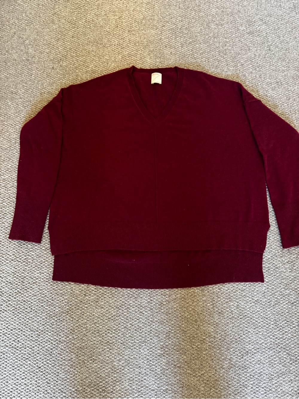 Kerisma V-Neck Sweater in Deep Wine